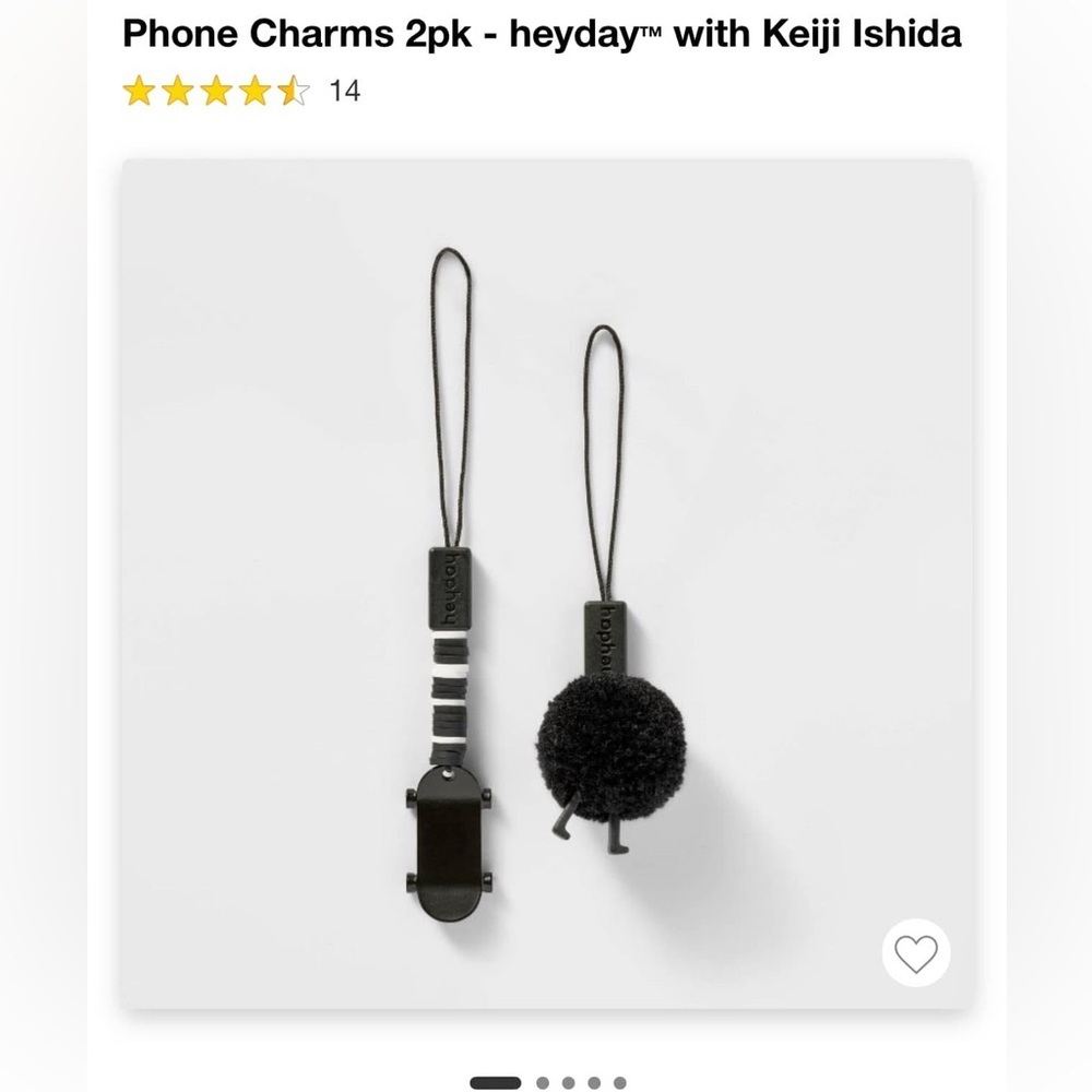 Heyday  NWT phone charms 2pk black and white new